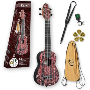 Ortega Keiki K2SS-RKC - Ukulele sopranowe z kompletem akcesoriów