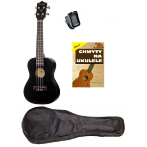 Harley Benton UK-12C Black - zestaw z ukulele koncertowym | Bundle | zestaw