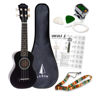 Arrow PB10 BK SET - Ukulele sopranowe z akcesoriami