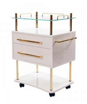 Beistelltisch Luxury 2 weiß Gold Edition 999er Feingold
