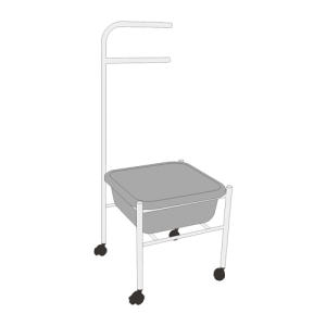 Fußwannenwagen – rollbar, Stahlrohr-Gestell, mit Handtuchhalter,...