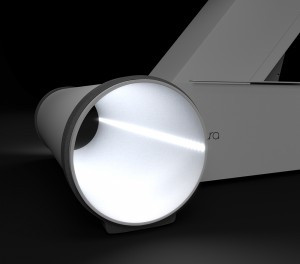 LED Leiste im Gestell der Liege