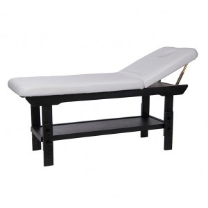 Massageliege mit Holzuntergestell in Wengeoptik