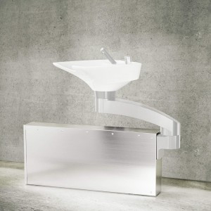 Wandkanal für Friseur Waschbecken – "Contura Mono" Edelstahl 30–...