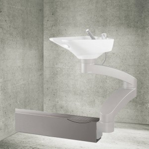Wandkanal für "Contura Swing" Friseur Waschbecken Edelstahl 85–1...