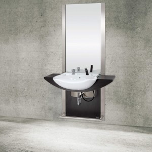 Waschplatz "Forum" mit Spiegel & Waschbecken – Friseur Möbel mod...