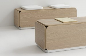 NAT BENCH Bank aus Melamin-Gesichtsboard, 10 Oberflächen, gebürs...
