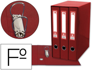 LIDERPAPEL Módulo de 3 Pastas de Arquivo 2 Aneis Folio Lombada 60 mm Vermelho