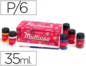 LAPAJARITA Tinta Latex La Pajarita, 35 ml - 6 Cores Sortidas