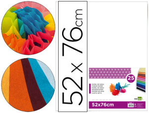 LIDERPAPEL Papel Seda 52 X 76cm 18 Gr Branco (25 Folhas)