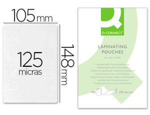 Bolsa de Plastificar Q-Connect 105 X 148 mm Din A6 125 Microns (100 Unidades)