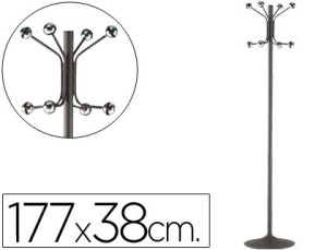 Cabide Sie c/ Pe Metalico Cinza c/ 8 Suportes 177x38 cm