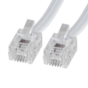 Cabo Telefone RJ11 4 Pinos (7 mts) - Branco
