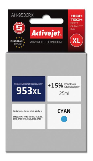 Tinteiro 953XL Compatível HP (Ciano) - ACTIVEJET