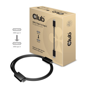 Club 3D Cabo USB C Macho - USB C Macho 80cm (Preto) - CLUB3D