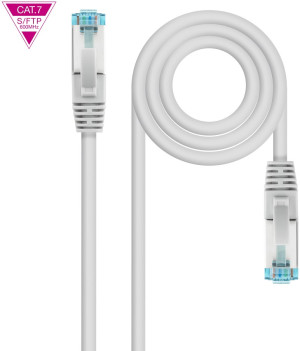 Cabo de Rede RJ45 Cat7 S-FTP AWG26 Cinzento (25cm) - Nanocable