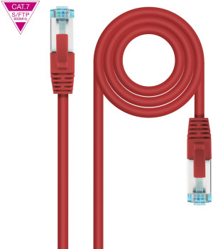 Cabo de Rede RJ45 Cat7 S-FTP AWG26 Vermelho (25cm) - Nanocable