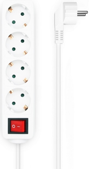 Extensão Quadrupla Branco c/ Interruptor (1,4 mts) - AISENS
