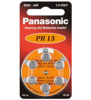 Pack 6x Pilhas p/ Aparelhos Auditivos - PR13/PR48/AZA13 - PANASONIC
