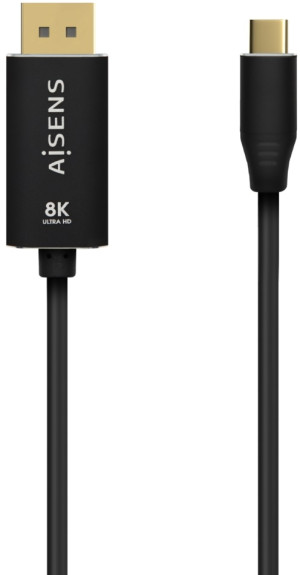 Cabo Conversor USB-C Macho - Displayport 8K Macho Preto (80cm) - AISENS