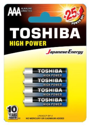 Blister 4x Pilhas Alcalinas 1,5V LR03 AAA - TOSHIBA