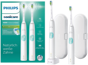 Pack 2x Escovas de Dentes Elétrica Sonicare ProtectiveClean 4300 - PHILIPS
