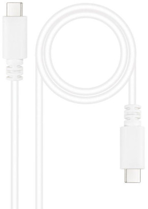 Cabo USB-C Macho - USB-C Macho Branco (1 mts) - NANOCABLE