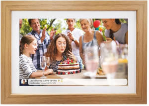 Moldura Digital 10.1" PFF-1042LW Ecrã Táctil Wi-Fi (Madeira) - DENVER