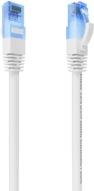 Cabo de Rede Cat.6 RJ45 UTP AWG26 CCA Branco (4mts) - AISENS