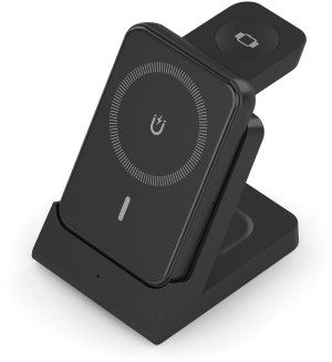 Base de Carregamento s/ Fios "4-EM-1" 15W (Preto)  - AISENS