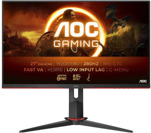 Monitor Gaming 27G2ZN3/BK VA W-LED 27" FHD 16:9 280Hz VESA Adaptive Sync / FreeSync Premium - AOC
