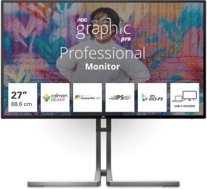 Monitor Graphic Pro U27U3CV IPS W-LED 27" 4K UHD 16:9 60Hz VESA Adaptive Sync - AOC