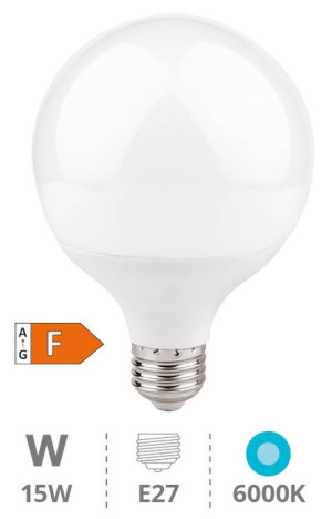 AIGOSTAR Lampada LED E27 C5 G95 220V 15W Branco F. 6000K 1500Lm