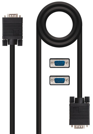 Cabo SVGA HDB15 Macho - Macho Preto (1,8 mts) - Nanocable