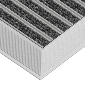 Aluminium-Fußmatte mit Auflaufprofil - Clean Ryps 80 x 100 cm Schwarz 22 mm