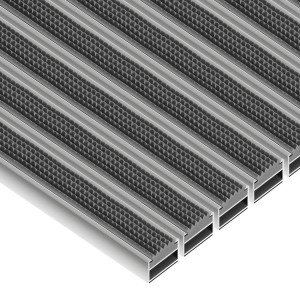 Aluminium-Fußmatte mit Gummieinlage - Clean Rubber 50 x 80 cm 17 mm Grau Keine