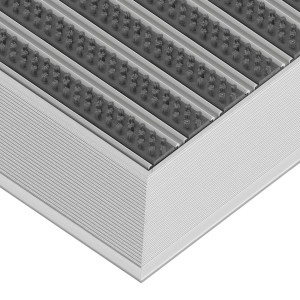 Aluminium-Fußmatte mit Auflaufprofil - Clean Scrub 70 x 100 cm Grau 22 mm