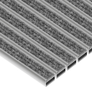 Aluminium-Fußmatte nach Maß - Clean Ryps 12 mm Grau
