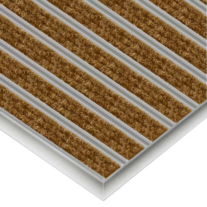 Aluminium-Fußmatte mit Textileinlage - Clean Ryps 80 x 100 cm 12 mm Beige Aluminiumrahmen
