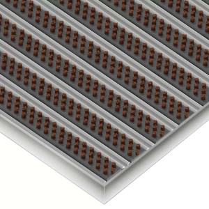 Aluminium-Fußmatte mit Bürsteneinlage - Clean Scrub 50 x 80 cm 17 mm Braun Aluminiumrahmen