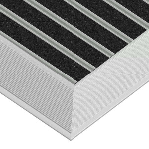 Umweltfreundliche Aluminium-Fußmatte - Clean ECO Ryps 40 x 60 cm Schwarz 22 mm Rampenprofil