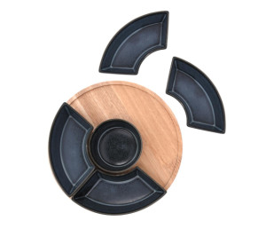 OUTLET DUKA - WAREWOOD taca obrotowa z miseczkami czarny