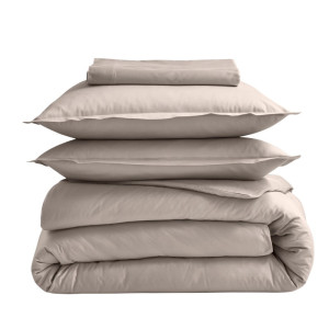 Housse de couette satin Tradilinge SISAL (Couleur : Sisal)