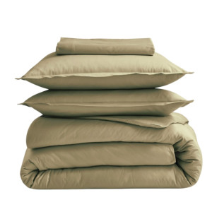Drap plat 100% coton Tradilinge ARGILE (Couleur : Argile)