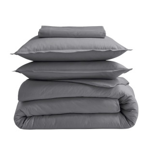 Drap plat satin Tradilinge GRAPHITE (Couleur : Graphite)