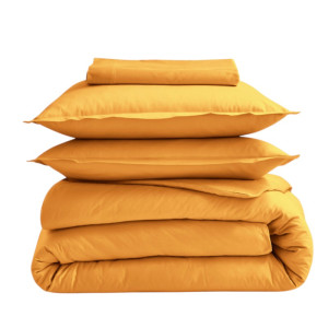 Drap plat 100% coton Tradilinge MOUTARDE (Couleur : Moutarde)