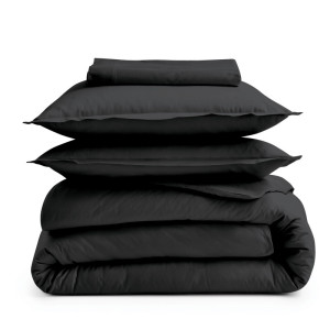 Traversin 100% coton Tradilinge Noir (Couleur : Noir)