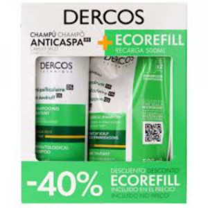 Vichy Dercos Champô Pack Anticaspa DS Cabelo Seco + Recarga