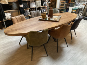 Ovale tafel mangohout 220 cm
