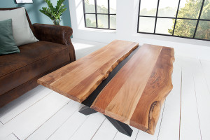 Salontafel acaciahout boomstamranden 105 cm